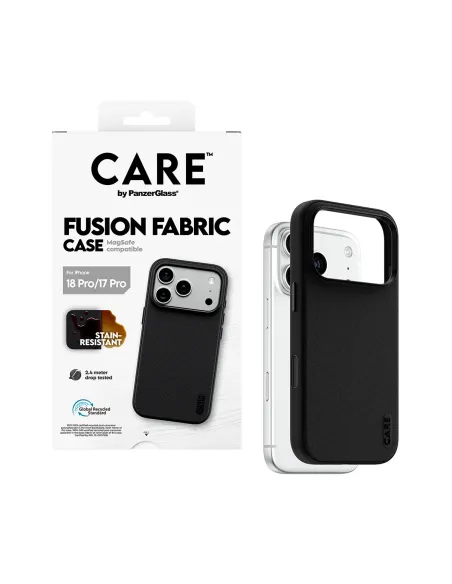 PanzerGlass CARE™ by ® Fusion Fabric Case Black w. MagSafe iPhone 18 Pro | 17 Pro funda para teléfono móvil 16 cm (6.3") Negro