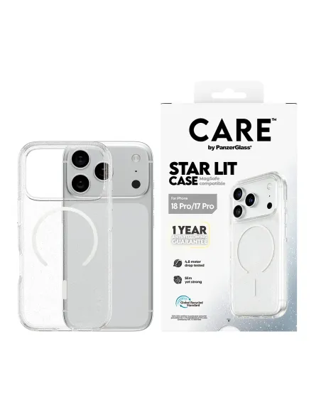 PanzerGlass CARE™ by ® Star Lit Case w. MagSafe iPhone 18 Pro | 17 Pro funda para teléfono móvil Transparente