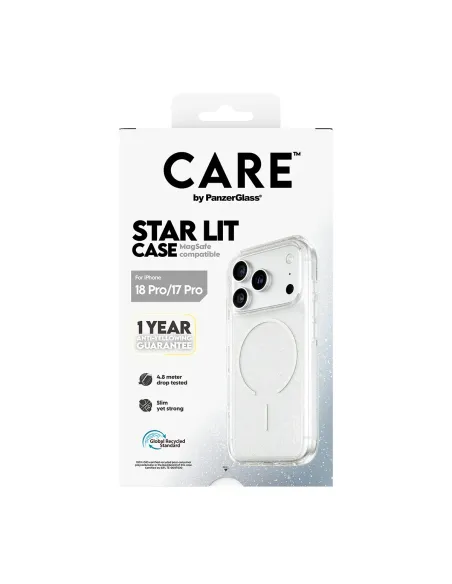 PanzerGlass CARE™ by ® Star Lit Case w. MagSafe iPhone 18 Pro | 17 Pro funda para teléfono móvil Transparente