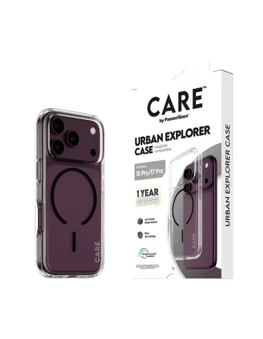 PanzerGlass CARE™ by ® Urban Explorer Case Transparent w. Black MagSafe iPhone 18 Pro | 17 Pro funda para teléfono móvil