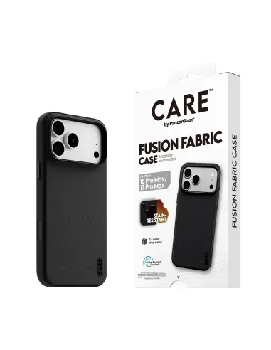 PanzerGlass CARE™ by ® Fusion Fabric Case Black w. MagSafe iPhone 18 Pro Max | 17 Pro Max funda para teléfono móvil 17 cm