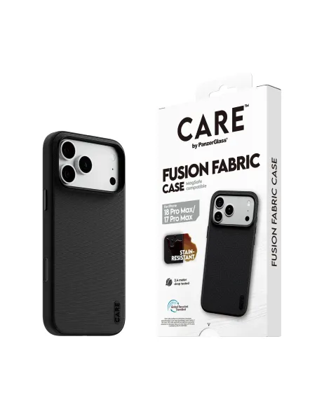 PanzerGlass CARE™ by ® Fusion Fabric Case Black w. MagSafe iPhone 18 Pro Max | 17 Pro Max funda para teléfono móvil 17 cm