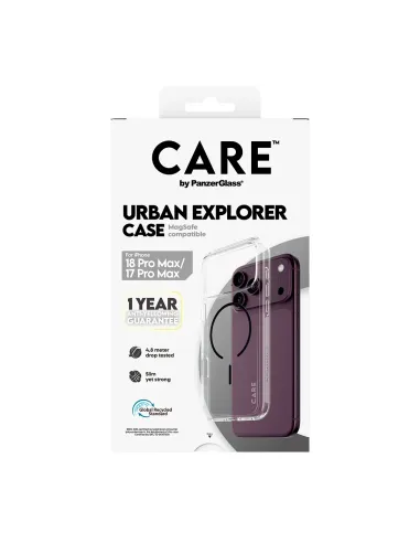 PanzerGlass CARE™ by ® Urban Explorer Case Transparent w. Black MagSafe iPhone 18 Pro Max | 17 Pro Max funda para teléfono