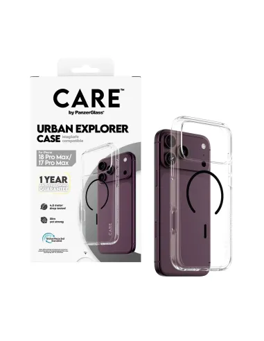 PanzerGlass CARE™ by ® Urban Explorer Case Transparent w. Black MagSafe iPhone 18 Pro Max | 17 Pro Max funda para teléfono