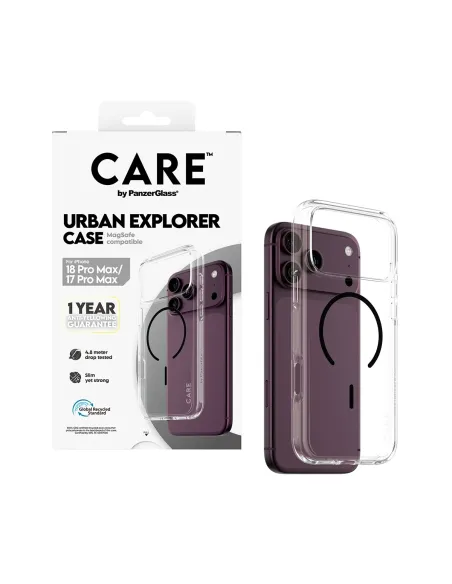 PanzerGlass CARE™ by ® Urban Explorer Case Transparent w. Black MagSafe iPhone 18 Pro Max | 17 Pro Max funda para teléfono