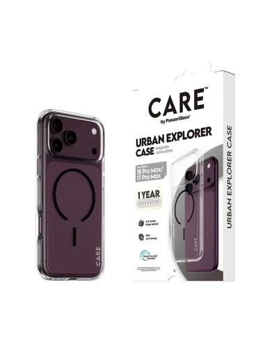 PanzerGlass CARE™ by ® Urban Explorer Case Transparent w. Black MagSafe iPhone 18 Pro Max | 17 Pro Max funda para teléfono