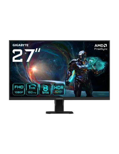 GIGABYTE GS27FA 27” Monitor de Juego FHD - 1920 x 1080 (FHD), 180Hz, 1ms, 300 cd/m2, FreeSync, HDR Ready, HDMI 2.0