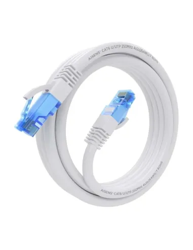 AISENS Cable De Red Latiguillo RJ45 Cat.6 UTP AWG26 CCA, Blanco, 3.0 m