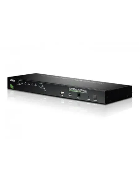 ATEN Switch KVM VGA PS/2-USB de 8 puertos con puerto para conexión en cadena y periféricos USB