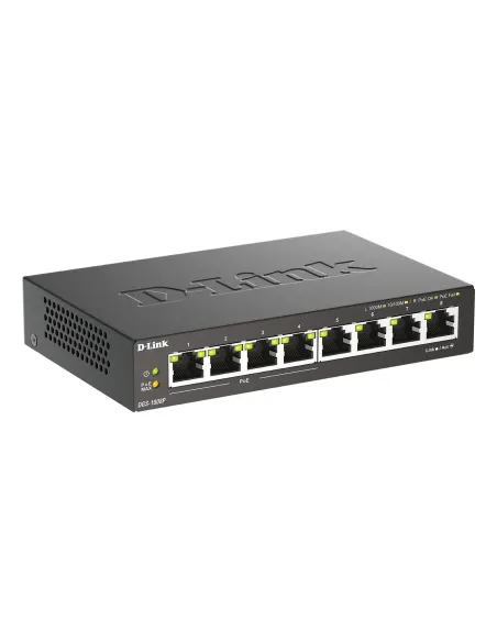 D-Link DGS-1008P E switch No administrado L2 Gigabit Ethernet (10 100 1000) Energía sobre Ethernet (PoE) Escritorio Negro