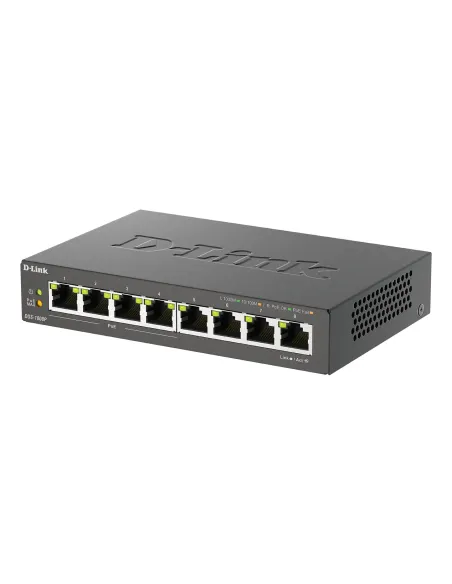 D-Link DGS-1008P E switch No administrado L2 Gigabit Ethernet (10 100 1000) Energía sobre Ethernet (PoE) Escritorio Negro