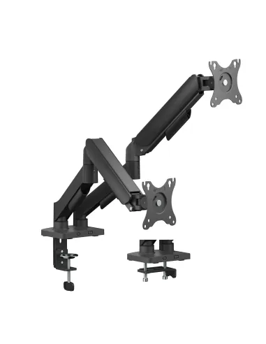 AISENS Soporte de Mesa Eco Contrapeso Giratorio e Inclinable para Monitor TV 9KG (3 Pivotes, 2 Brazos) de 17"-32", Negro