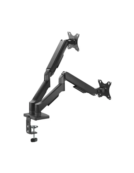 AISENS Soporte de Mesa Eco Contrapeso Giratorio e Inclinable para Monitor TV 9KG (3 Pivotes, 2 Brazos) de 17"-32", Negro