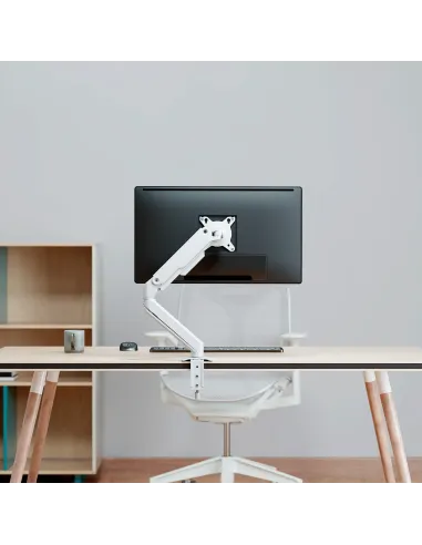 AISENS Soporte de Mesa Eco Contrapeso Giratorio e Inclinable para Monitor TV 9kg (3 PIVOTES, 1 BRAZO) de 17-32, Blanco