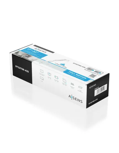 AISENS Soporte de Mesa Eco Contrapeso Giratorio e Inclinable para Monitor TV 9kg (3 PIVOTES, 1 BRAZO) de 17-32, Blanco