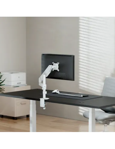 AISENS Soporte de Mesa Eco Contrapeso Giratorio e Inclinable para Monitor TV 9kg (3 PIVOTES, 1 BRAZO) de 17-32, Blanco