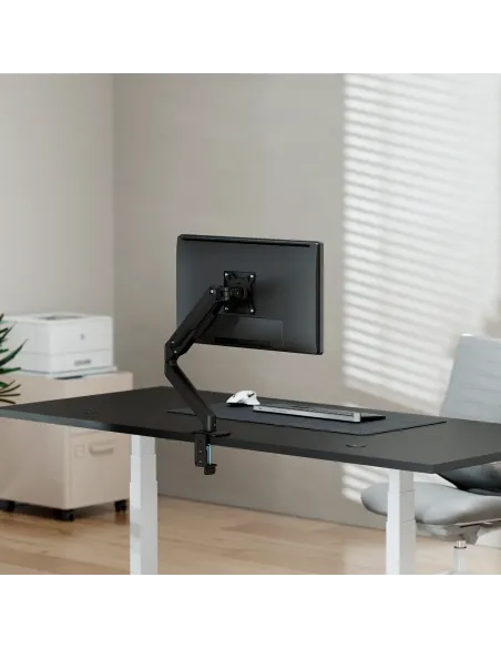 AISENS Soporte de Mesa Eco Contrapeso Giratorio e Inclinable para Monitor TV 9kg (3 Pivotes, 1 Brazo) de 17-32, Negro