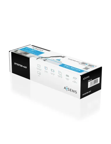 AISENS Soporte de Mesa Eco Contrapeso Giratorio e Inclinable para Monitor TV 9kg (3 Pivotes, 1 Brazo) de 17-32, Negro