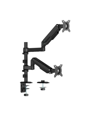 AISENS Soporte de Mesa Eco Contrapeso Giratorio e Inclinable Para Monitor TV 9kg (3 Pivotes, 2 Brazos) de 17-32", Negro