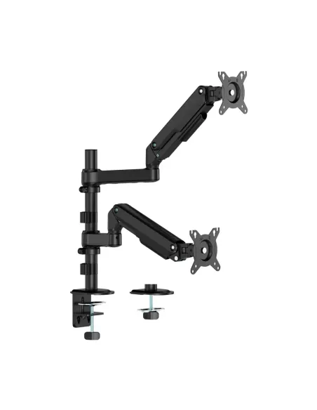 AISENS Soporte de Mesa Eco Contrapeso Giratorio e Inclinable Para Monitor TV 9kg (3 Pivotes, 2 Brazos) de 17-32", Negro