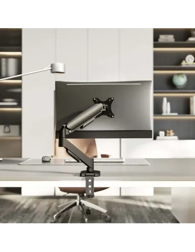 AISENS Soporte de Mesa Eco Contrapeso Giratorio e Inclinable para Monitor TV 9KG (3 Pivotes, 1 Brazo) de 17"-32", Negro
