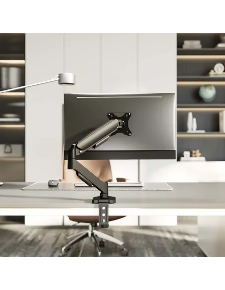 AISENS Soporte de Mesa Eco Contrapeso Giratorio e Inclinable para Monitor TV 9KG (3 Pivotes, 1 Brazo) de 17"-32", Negro