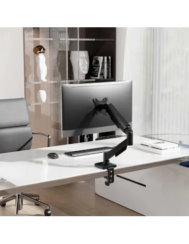AISENS Soporte de Mesa Eco Contrapeso Giratorio e Inclinable para Monitor TV 9KG (3 Pivotes, 1 Brazo) de 17"-32", Negro