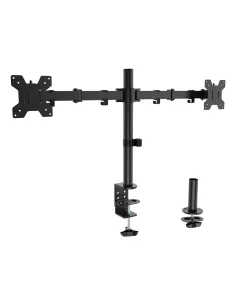 AISENS Soporte de mesa eco giratorio e inclinable para monitor TV 10kg (3 Pivotes, 2 Brazos) de 17-32, Negro