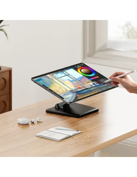 AISENS Soporte de Mesa Eco Inclinable para Monitor POS 6.5kg de 10"-27", Negro