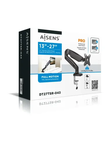 AISENS DT27TSR-043 soporte para monitor 81,3 cm (32") Escritorio Negro