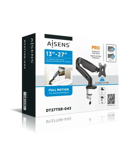 AISENS DT27TSR-043 soporte para monitor 81,3 cm (32") Escritorio Negro