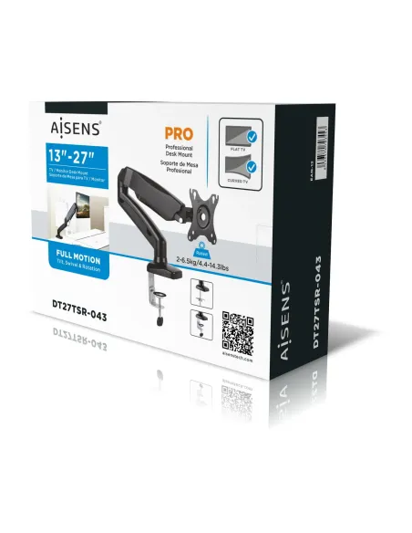 AISENS DT27TSR-043 soporte para monitor 81,3 cm (32") Escritorio Negro