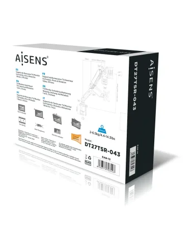 AISENS DT27TSR-043 soporte para monitor 81,3 cm (32") Escritorio Negro