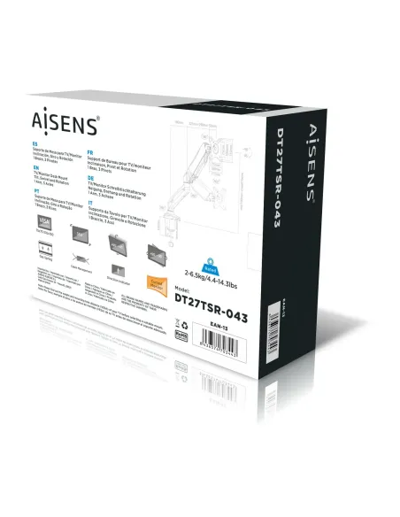 AISENS DT27TSR-043 soporte para monitor 81,3 cm (32") Escritorio Negro