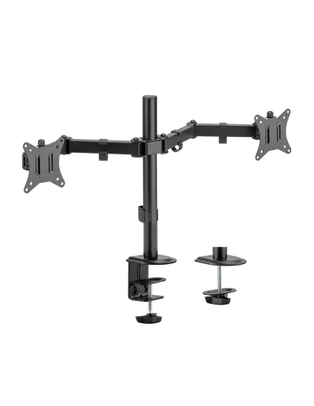 AISENS Soporte de Mesa ECO Giratorio e Inclinable para Monitor TV 9Kg (3 Pivotes, 2 Brazos) de 17-32, Negro