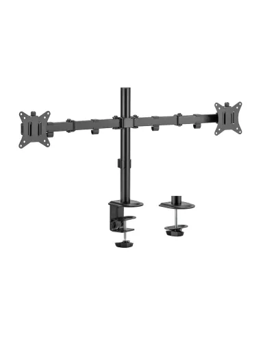 AISENS Soporte de Mesa ECO Giratorio e Inclinable para Monitor TV 9Kg (3 Pivotes, 2 Brazos) de 17-32, Negro