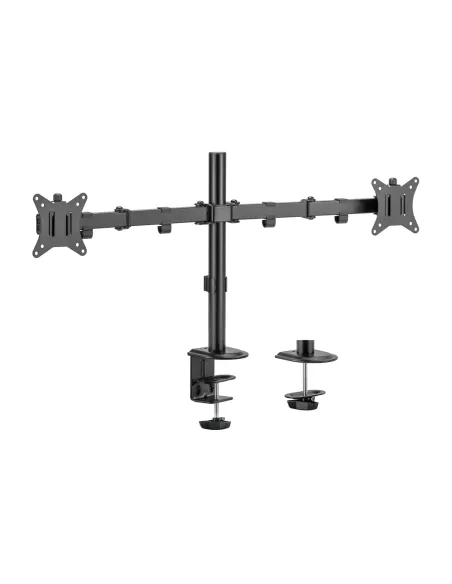 AISENS Soporte de Mesa ECO Giratorio e Inclinable para Monitor TV 9Kg (3 Pivotes, 2 Brazos) de 17-32, Negro