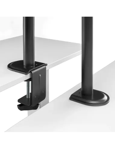 AISENS Soporte de Mesa ECO Giratorio e Inclinable para Monitor TV 9Kg (3 Pivotes, 2 Brazos) de 17-32, Negro