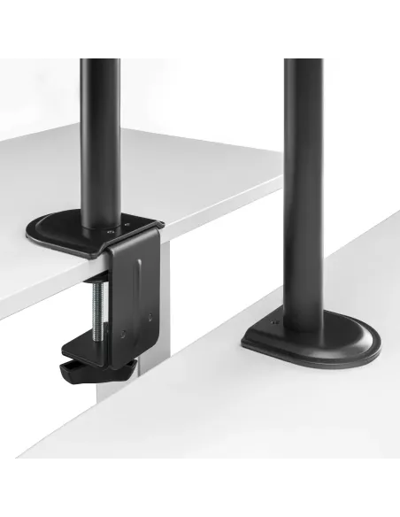 AISENS Soporte de Mesa ECO Giratorio e Inclinable para Monitor TV 9Kg (3 Pivotes, 2 Brazos) de 17-32, Negro