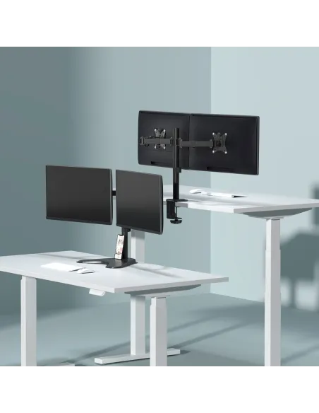AISENS Soporte de Mesa ECO Giratorio e Inclinable para Monitor TV 9Kg (3 Pivotes, 2 Brazos) de 17-32, Negro