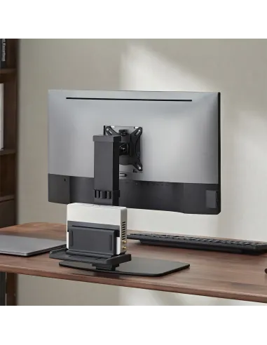 AISENS Soporte de Mesa ECO Giratorio e Inclinable para Monitor TV y Mini PC 8Kg de 17-32, Negro