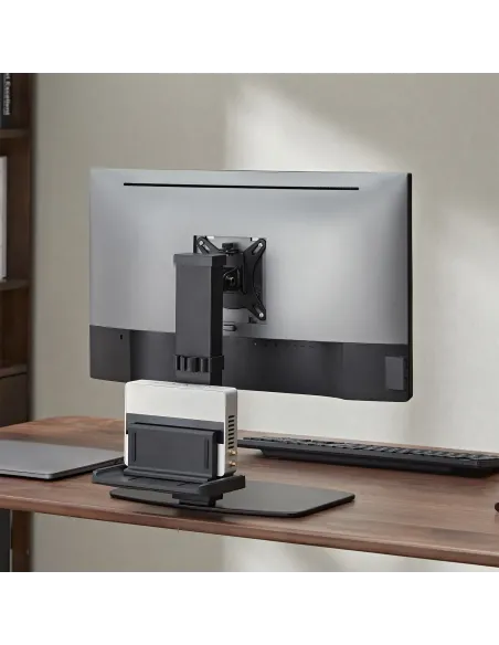 AISENS Soporte de Mesa ECO Giratorio e Inclinable para Monitor TV y Mini PC 8Kg de 17-32, Negro