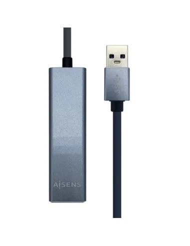 AISENS Conversor USB 3.0 a ethernet gigabit 10/100/1000 Mbps + Hub 3 x USB 3.0, Gris, 15 cm