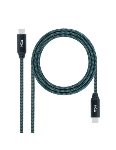 Nanocable Cable USB 3.2 Gen2x2 20Gbps 5A/100W 4K/60Hz USB-C/M-USB-C/M, Gris/Negro, 1 m