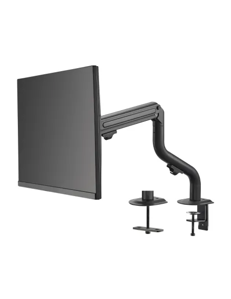 AISENS Soporte de Mesa ECO Contrapeso Giratorio e Inclinable para Monitor TV 8Kg (3 Pivotes, 1 Brazo) de 17-32, Negro