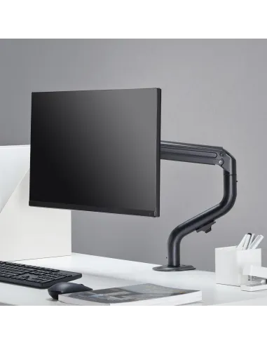 AISENS Soporte de Mesa ECO Contrapeso Giratorio e Inclinable para Monitor TV 8Kg (3 Pivotes, 1 Brazo) de 17-32, Negro