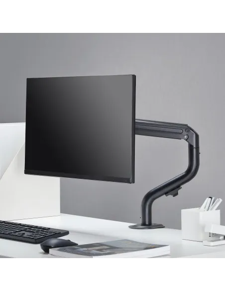 AISENS Soporte de Mesa ECO Contrapeso Giratorio e Inclinable para Monitor TV 8Kg (3 Pivotes, 1 Brazo) de 17-32, Negro
