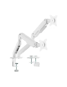AISENS Soporte de Mesa Eco Contrapeso Giratorio e Inclinable para Monitor TV 9kg (3 PIVOTES, 2 BRAZOS) de 17-32, Blanco