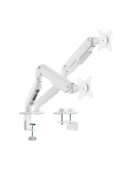 AISENS Soporte de Mesa Eco Contrapeso Giratorio e Inclinable para Monitor TV 9kg (3 PIVOTES, 2 BRAZOS) de 17-32, Blanco