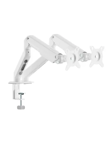 AISENS Soporte de Mesa Eco Contrapeso Giratorio e Inclinable para Monitor TV 9kg (3 PIVOTES, 2 BRAZOS) de 17-32, Blanco